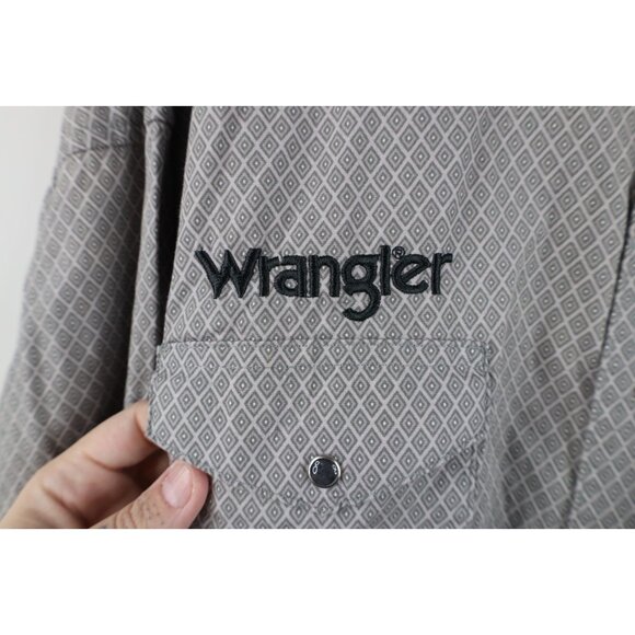 Jack Daniels x Wrangler Mens 2XLT Spell Out Diamond Western Cowboy Button Shirt - Picture 8 of 16